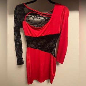 Red lace dress